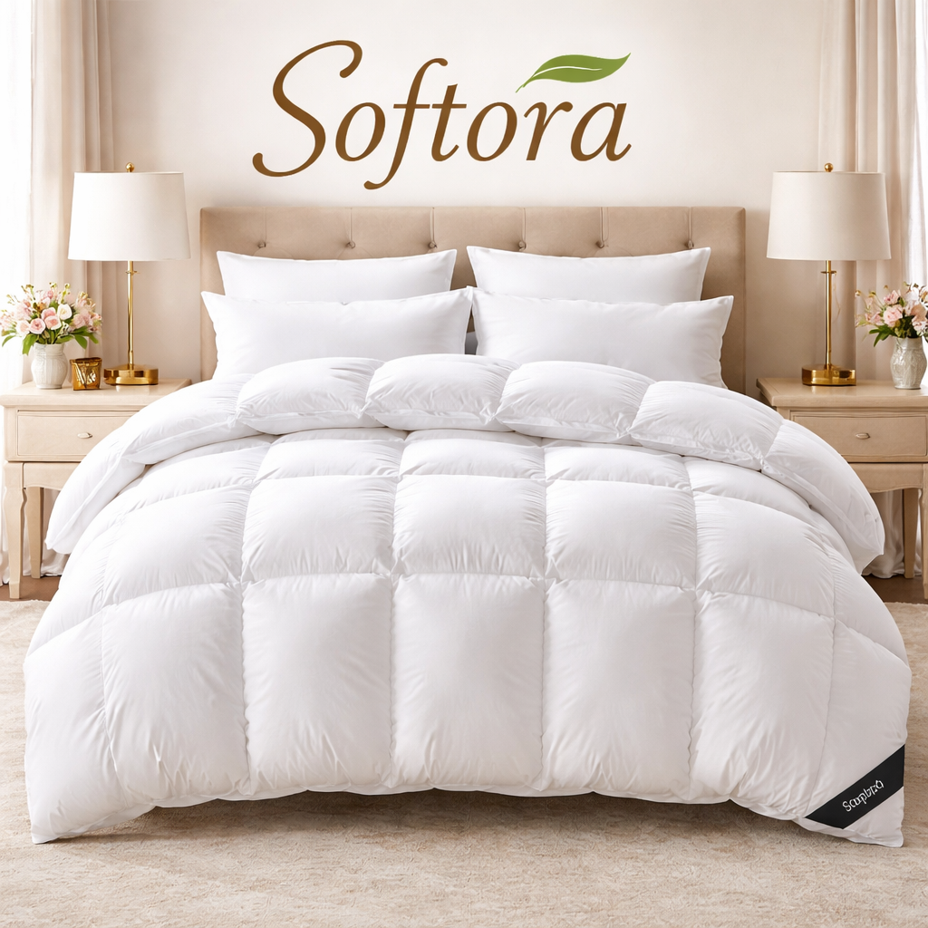 SOFTORA Microfibre Duvet – Soft, Warm & Breathable All-Season Quilt – Machine Washable – White